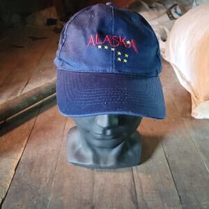 Navy Alaska state flag travel hiking wanderlust strap back adjustable size hat